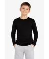 Erkek Çocuk Basic Uzun Kollu Tişört Okul Günlük Rahat T-Shirt - Siyah