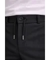 Erkek Diagonel Mikro dokulu Duble Paça Cepli Pantolon , Modern Kesim - Siyah