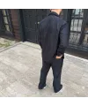 Erkek Fitilli Kadife Cepli Buggy Pantolon Oversize Rahat Kalıp - Siyah
