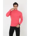 Erkek Fitilli Kaşkorse Kumaş Boğazlı Full Likralı Slimfit Body - Pembe