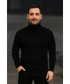 Erkek Fitilli Kazak Tam Boğazlı Balıkçı Yaka Triko 3lü Set  Bej-Haki-Siyah