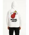 Erkek Kapüşonlu Kanguru Cepli Sweatshirt 3 İplik Pamuklu Baskılı Hoodie - Beyaz