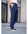 Erkek Keten Cepli Çıma Dikişli jogger Buggy Pantalon Rahat kalıp - Lacivert