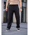 Erkek Keten Cepli Çıma Dikişli jogger Buggy Pantalon Rahat kalıp - Siyah