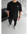 Erkek Kısa Kol Tişört Bisiklet Yaka W Wildone Baskılı T-Shirt - Siyah