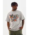 Erkek Kısa Kol Yazlık Tişört Bisiklet Yaka Baskılı Oversize T-Shirt - Gri