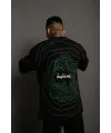 Erkek Kısa Kol Yazlık Tişört Bisiklet Yaka Baskılı Oversize T-Shirt - Siyah