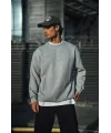 Erkek Kışlık Bisiklet Yaka 3 İplik Basic SweatShirt - Gri