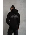 Erkek Nihilist Penguen Baskılı 3 İplik Pamuklu Kapüşonlu Sweatshirt Hoodie Siyah