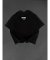 Erkek Ön ve Arka Baskılı T-Shirt Kısa Kol Bisiklet Yaka Regular Fit Tişört -  Siyah