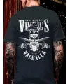 Erkek Ön ve Arka Baskılı T-Shirt Kısa Kol Bisiklet Yaka Regular Fit Tişört - Siyah
