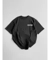 Erkek Ön ve Arka Baskılı T-Shirt Kısa Kol Bisiklet Yaka Regular Fit Tişört -  Siyah