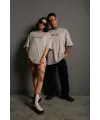 Erkek Oversize Tişört Golf GTI Retro Araba Baskılı T-shirt - Gri