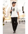 ERKEK Özel Baskılı Modern Fit %100 Pamuk Bisiklet Yaka T-Shirt