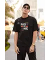 ERKEK Özel Baskılı Modern Fit %100 Pamuk Bisiklet Yaka T-Shirt
