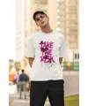 Erkek Özel Baskılı Modern Fit %100 Pamuk Bisiklet Yaka T-Shirt