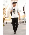 ERKEK Özel Baskılı Modern Fit %100 Pamuk Bisiklet Yaka T-Shirt