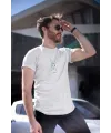 Erkek Özel Baskılı Modern Fit %100 Pamuk Bisiklet Yaka T-Shirt