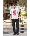 Erkek Özel Baskılı Modern Fit %100 Pamuk Bisiklet Yaka T-Shirt