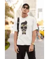 ERKEK Özel Baskılı Modern Fit %100 Pamuk Bisiklet Yaka T-Shirt