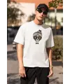 ERKEK Özel Baskılı Modern Fit %100 Pamuk Bisiklet Yaka T-Shirt
