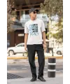 ERKEK Özel Baskılı Modern Fit %100 Pamuk Bisiklet Yaka T-Shirt