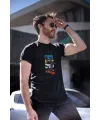Erkek Özel Baskılı Modern Fit %100 Pamuk Bisiklet Yaka T-Shirt