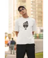 ERKEK Özel Baskılı Modern Fit %100 Pamuk Bisiklet Yaka T-Shirt