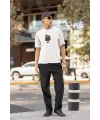 ERKEK Özel Baskılı Modern Fit %100 Pamuk Bisiklet Yaka T-Shirt