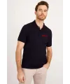 Erkek Pike Polo Yaka Tişört Düğmeli Baskılı T-Shirt - Beyaz