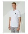 Erkek Pike Polo Yaka Tişört Düğmeli Baskılı T-Shirt - Beyaz