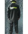 Erkek Premium Motorcu Kurye Yağmurluk Takım Su Geçirmez PVC Kumaş Reflektörlü  - Siyah