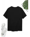 Erkek Sarj %1 Baskılı T-Shirt Kısa Kol Bisiklet Yaka Regular Fit Tişört - - Siyah