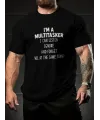 Erkek T-shirt Komik Multitasker Baskılı Kısa kol Tişört - Siyah