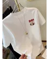 Erkek T-Shirt Oversize Kısa kol Tişört Popeye Baskılı - Beyaz