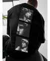 Erkek T-Shirt Sokak Stili Baskılı Kısa kol Tişört - Siyah