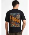 Erkek Tişört Baskılı Oversize Kısa kol T-shirt - Siyah