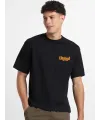 Erkek Tişört Baskılı Oversize Kısa kol T-shirt - Siyah