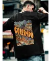 Erkek Tişört Baskılı Oversize Kısa kol T-shirt - Siyah