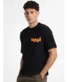Erkek Tişört Baskılı Oversize Kısa kol T-shirt - Siyah