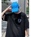 ERKEK  Tişört Bisiklet Yaka Kore tarzı baskı Kısa Kol t-shirt - Siyah