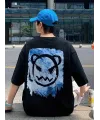 ERKEK  Tişört Bisiklet Yaka Kore tarzı baskı Kısa Kol t-shirt - Siyah