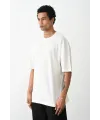Erkek Tişört Düz Basic Penye Yazlık Bisiklet Yaka Kısa Kol T-Shirt - Beyaz