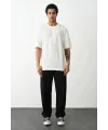 Erkek Tişört Düz Basic Penye Yazlık Bisiklet Yaka Kısa Kol T-Shirt - Beyaz