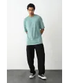 Erkek Tişört Düz Basic Penye Yazlık Bisiklet Yaka Kısa Kol T-Shirt - Mint Yeşili