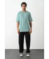 Erkek Tişört Düz Basic Penye Yazlık Bisiklet Yaka Kısa Kol T-Shirt - Mint Yeşili