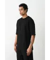 Erkek Tişört Düz Basic Penye Yazlık Bisiklet Yaka Kısa Kol T-Shirt - Siyah
