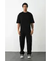 Erkek Tişört Düz Basic Penye Yazlık Bisiklet Yaka Kısa Kol T-Shirt - Siyah