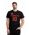 Erkek TÜRKİYE Ay Yıldız Baskılı 10 Numara Forma Tişört Taraftar T-Shirt - Siyah
