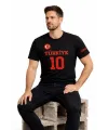 Erkek TÜRKİYE Ay Yıldız Baskılı 10 Numara Forma Tişört Taraftar T-Shirt - Siyah